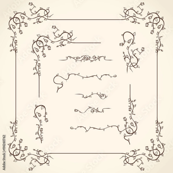 Obraz Floral Corners, Borders and Frame