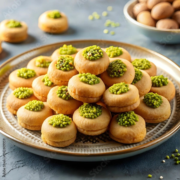 Obraz eid alfitr eid cookies arabic filled pistachio