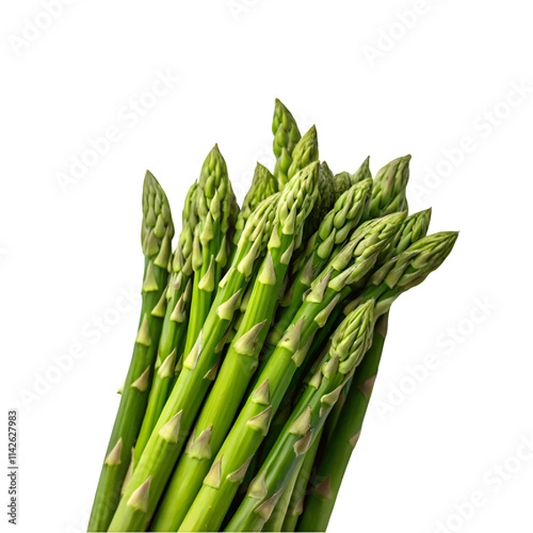 Fototapeta Asparagus close-up, isolated on a white background.  