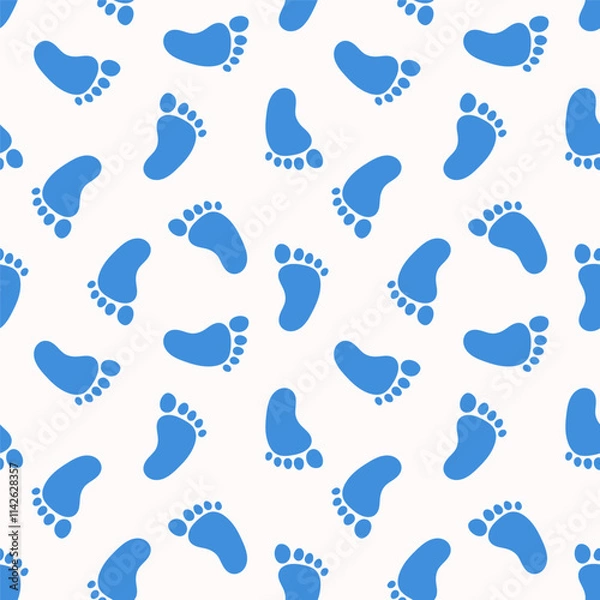 Obraz Seamless pattern with blue feet