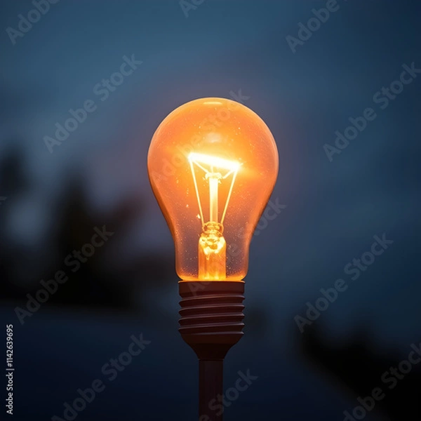 Obraz light bulb on black background