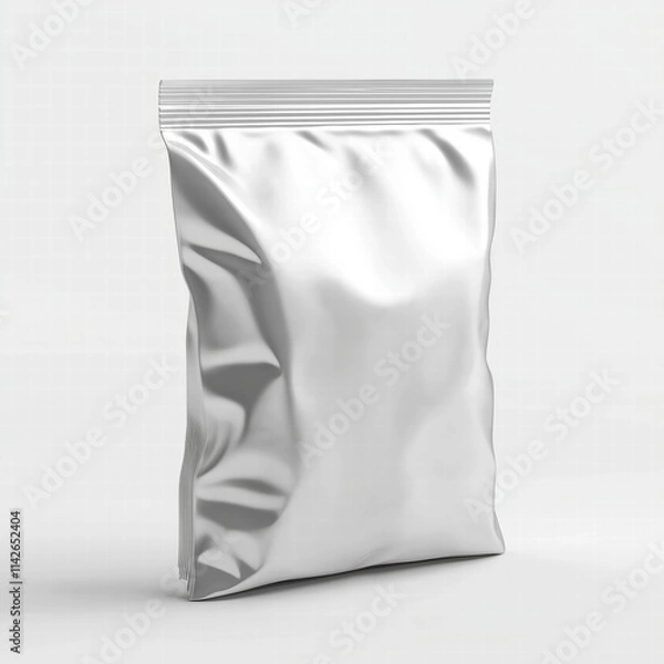 Obraz Close up of Blank stand up pouch foil or plastic packaging with zipper