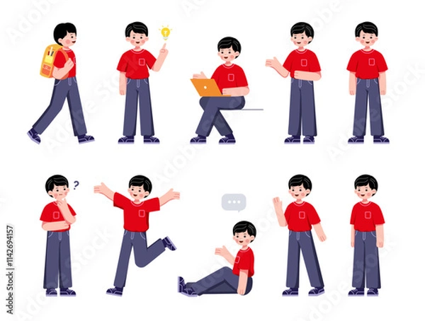 Obraz Casual men character set