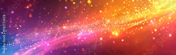 Fototapeta Abstract Cosmic Symphony: Swirling Nebulae and Glowing Dust in a Starry Setting
