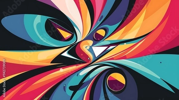 Fototapeta Abstract background with dynamic effect modern pattern vector illustration for design