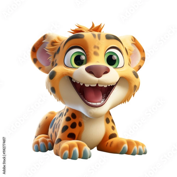 Obraz tiger cartoon isolated on white