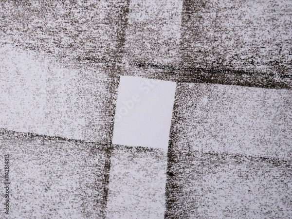 Fototapeta drawing paper scribbled with black and white crayon