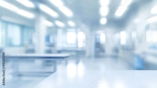 Obraz Medical laboratory. Science lab in blurred background. Abstract blurry working space in research laboratory. Scientific room