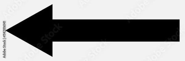 Fototapeta  Horizontal black arrow icon with a long arrow, black large forward or left pointing solid long arrow icon sketched as vector symbol. eps10
