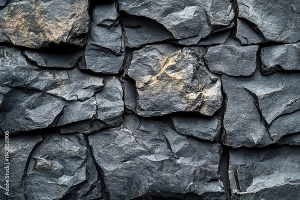 Fototapeta A detailed view of a rocky wall with texture and erosion