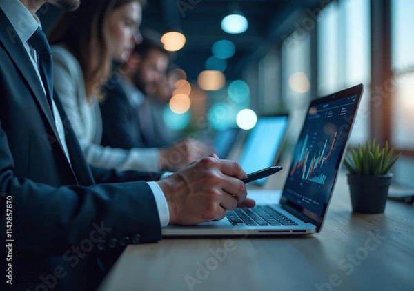 Obraz advanced technology seamlessly integrates corporate operations employee use modern business applications