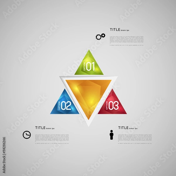 Fototapeta option infographic crystal triangles template, graphic element