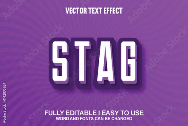 Fototapeta Vector 3D Editable Text Effect