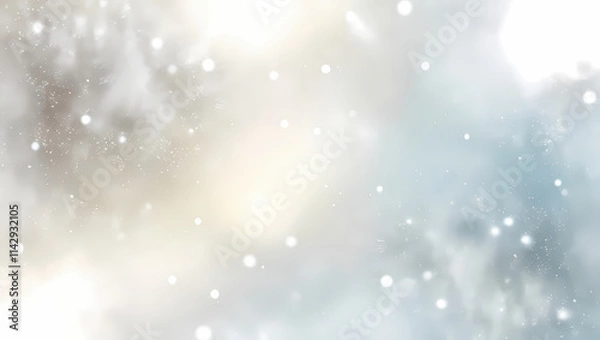 Fototapeta Abstract Christmas Bokeh Background with Snowflakes, Glitter, and Sparkling Lights