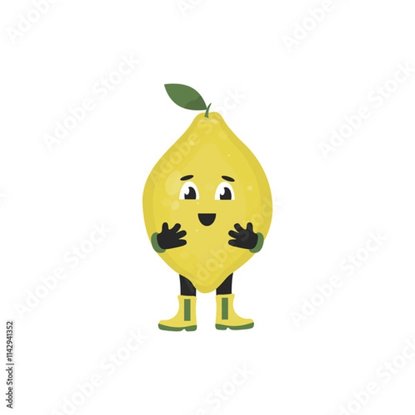 Obraz lemon in the shape of a man on a white background