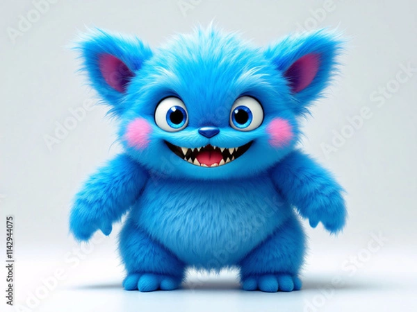 Obraz A funny furry blue monster 
