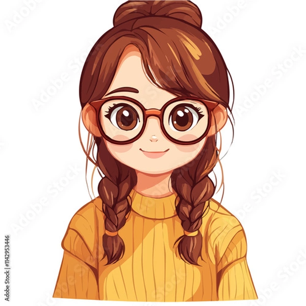 Fototapeta a cute girl , Effortless Style: A Fashion-Forward Girl in the Spotlight