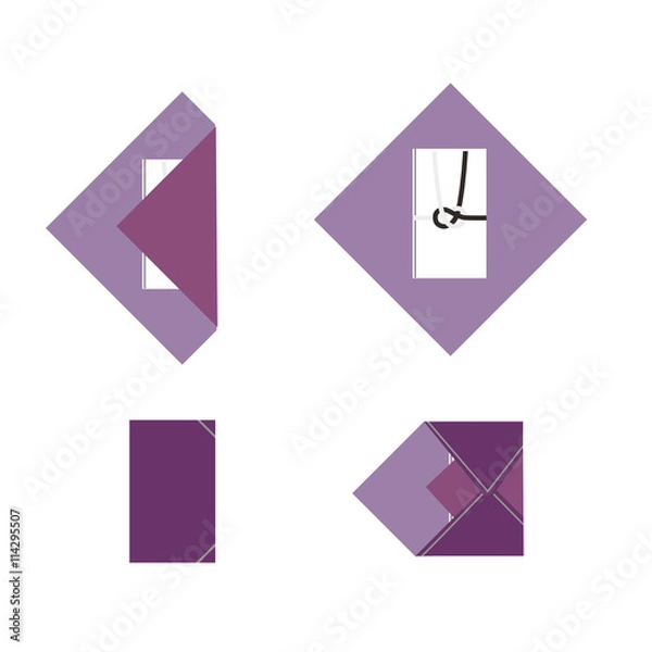 Fototapeta ふくさ　包み方　イラスト