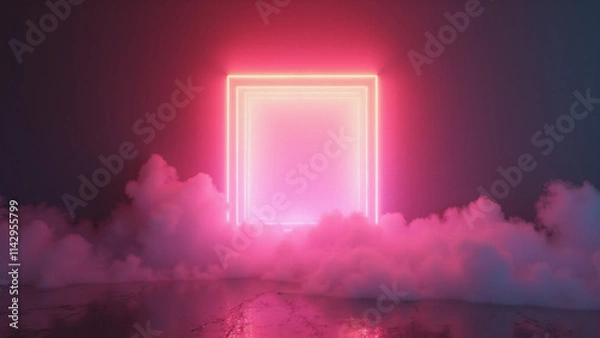 Obraz Abstract neon background. Generative ai.