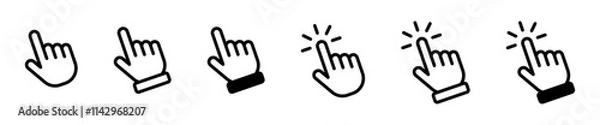 Fototapeta Hand cursor icon set