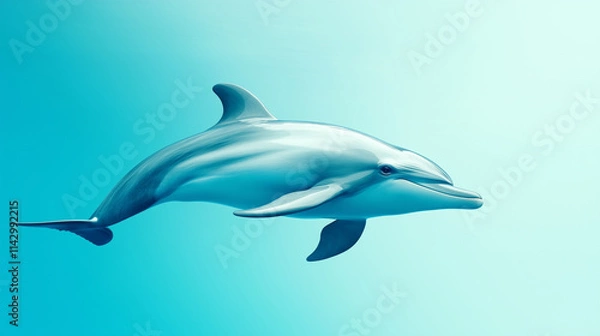 Obraz Dolphin swimming gracefully in the clear blue ocean
