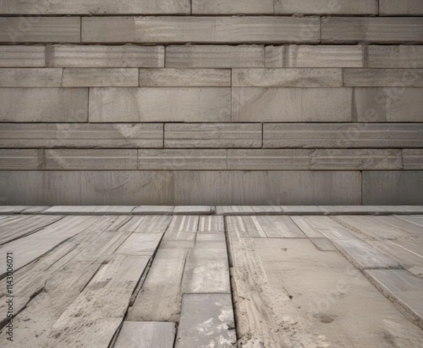 Fototapeta Abstract horizontal cement lines, textured background, concrete, rough, design element