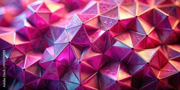 Fototapeta Abstract pink shapes dance in a short, vertical video; a mesmerizing geometric spectacle.