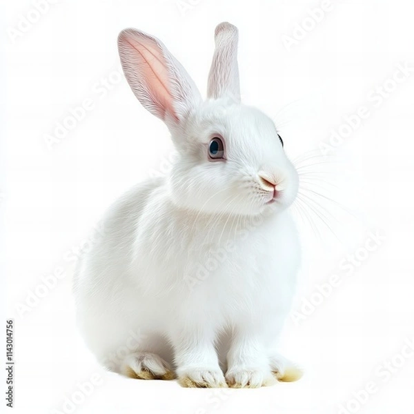 Obraz white rabbit on white background