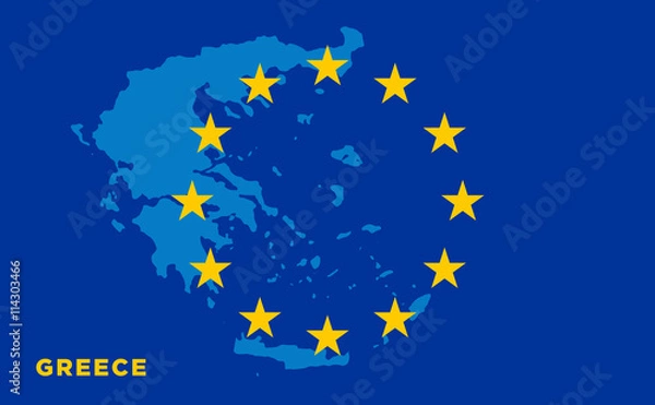 Fototapeta Flag of European Union with Greece on background