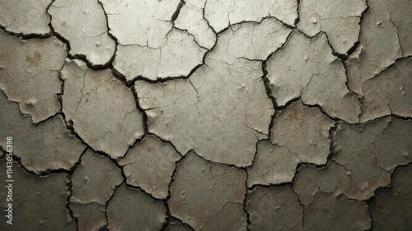 Fototapeta Abstract animated grunge texture with deep cracks and distressed surface, animated, element, peeling