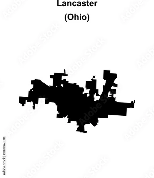 Obraz Lancaster (Ohio) blank outline map