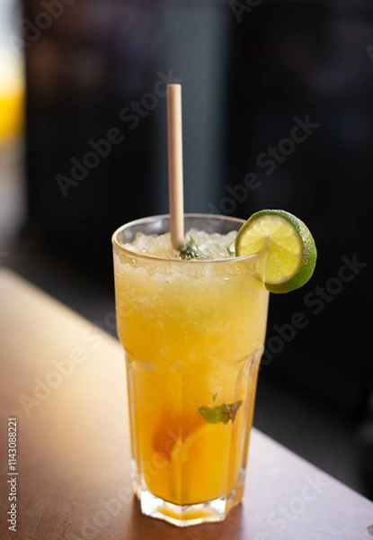 Obraz cold lemonade with mango and mint
