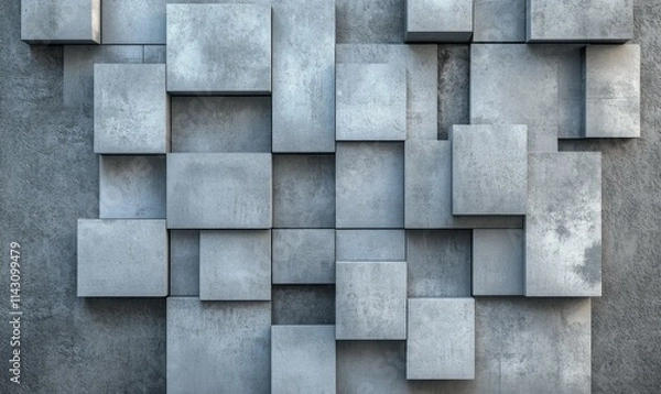 Fototapeta Concrete, Semigloss Wall background with tiles. Arabesque, tile Wallpaper with Polished blocks.