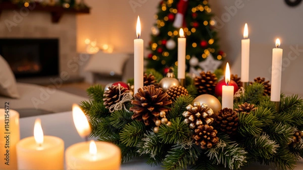 Obraz christmas tree with candles