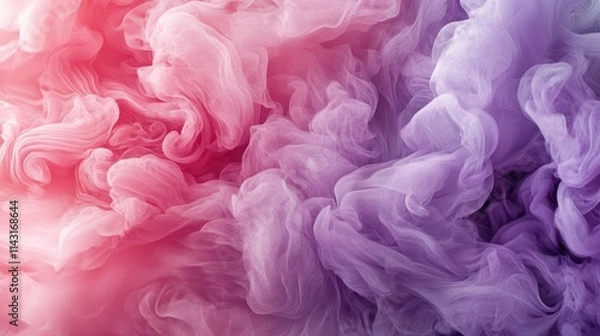 Fototapeta A vibrant, swirling blend of pink and purple hues resembling smoke or abstract art.