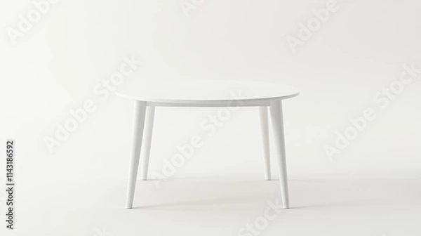 Obraz Soft Matte White Round Table on a Minimalist Background