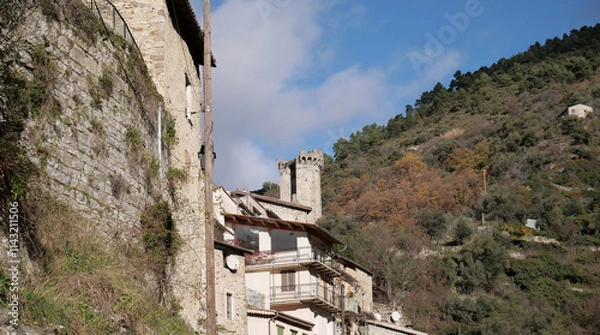 Fototapeta Lucéram, French municipality of 1,269 inhabitants located in the Alpes Maritimes department of the Provence Alpes and Côte d'Azur region. 