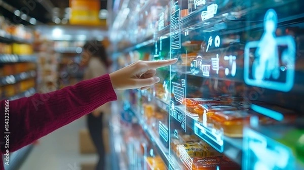 Fototapeta Interactive Smart Supermarket Display