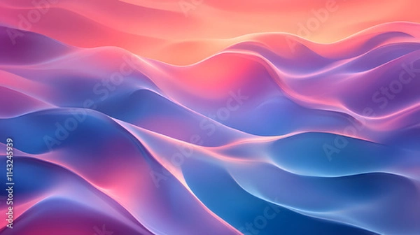 Obraz Layers of translucent waves form an abstract ocean.