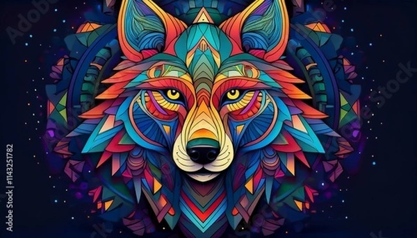 Obraz wolf tribal tattoo