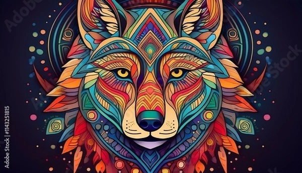 Obraz wolf tribal tattoo