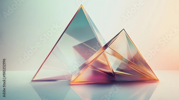 Obraz Transparent triangular shapes merge into an abstract pyramid.