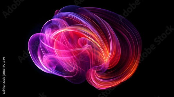 Obraz Vibrant lines twist into an abstract human brain.