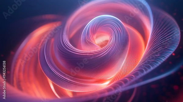 Obraz Abstract swirling forms converge into a futuristic sphere.
