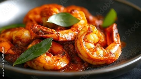 Obraz Devilled Shrimp: Sri Lankan Heat and Flavor
