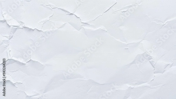 Fototapeta Close-up shot of white paper texture with creases and fibers, rough, creased, close-up