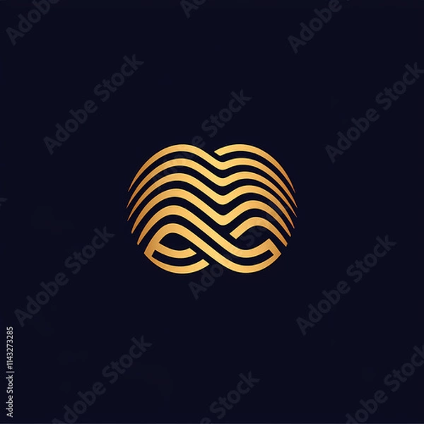 Obraz Minimalist vector logo design of fintech currency flow