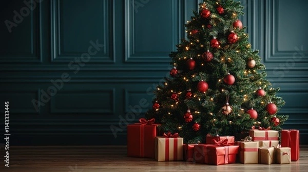 Obraz christmas tree with gift boxes