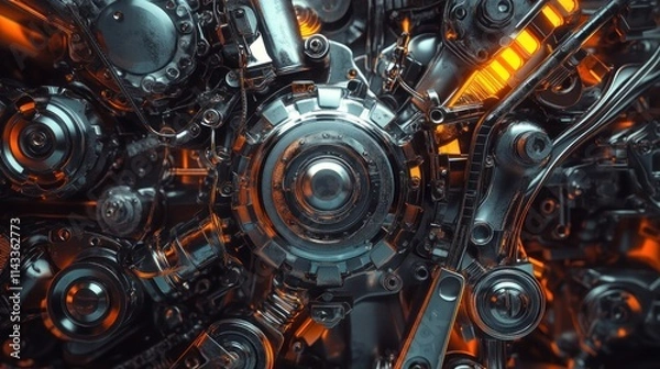 Fototapeta Intricate Machinery, A Glimpse into a Complex System
