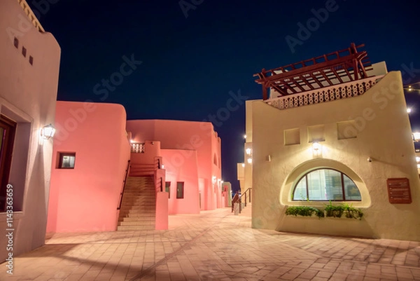 Obraz Doha, Qatar. The colorful Mina District at Old Doha Port in Qatar.